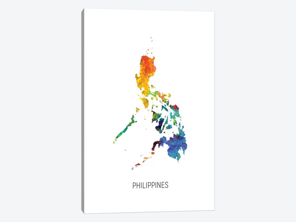 Philippines Map by Michael Tompsett 1-piece Canvas Wall Art