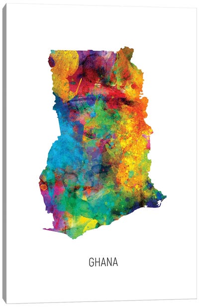 Ghana Map Canvas Art Print - Country Maps