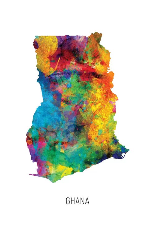 Ghana Map by Michael Tompsett wall art
