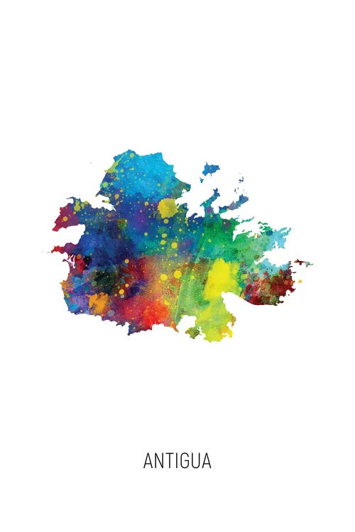 Antigua Map by Michael Tompsett wall art