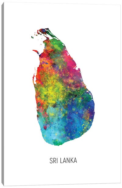 Sri Lanka Map Canvas Art Print - Sri Lanka