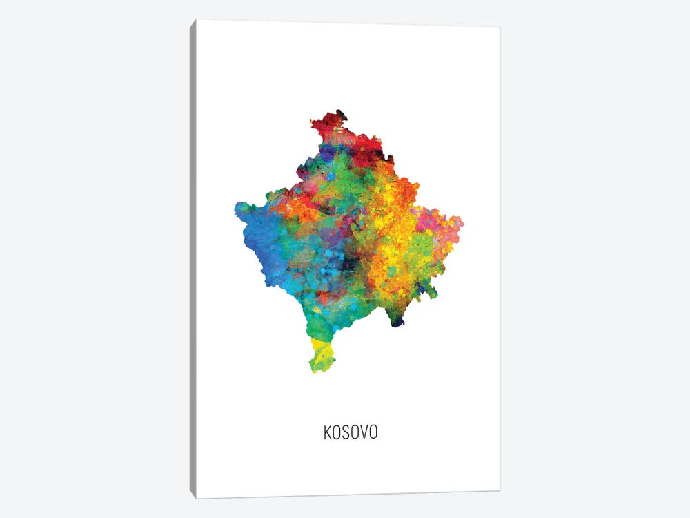 Kosovo Map by Michael Tompsett 1-piece Canvas Art