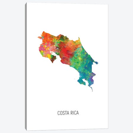 Costa Rica Map Canvas Print #MTO2751} by Michael Tompsett Canvas Art