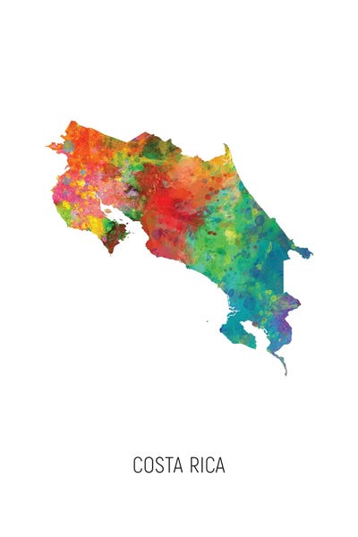 Central America: Costa Rica Map by Michael Tompsett