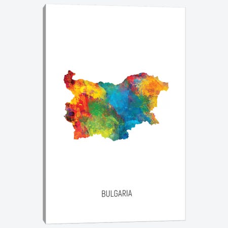 Bulgaria Map Canvas Print #MTO2753} by Michael Tompsett Canvas Art
