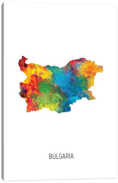 Bulgaria Map Canvas Art Print - Bulgaria
