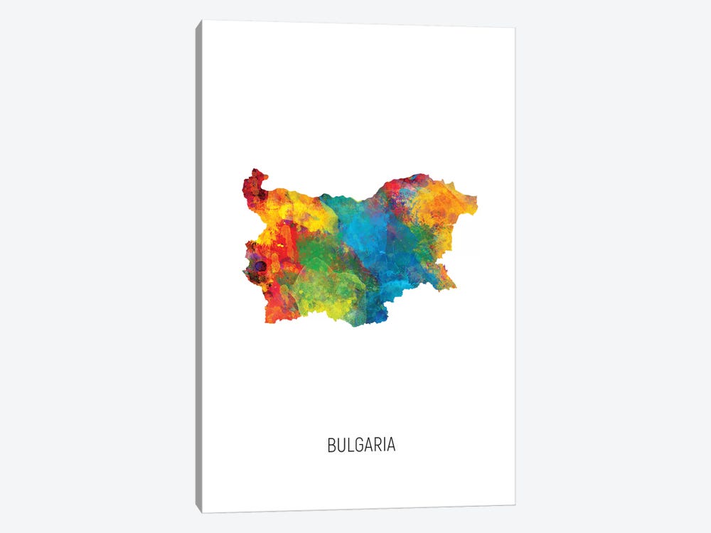 Bulgaria Map by Michael Tompsett 1-piece Canvas Art
