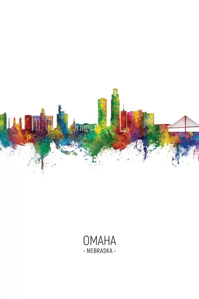 Nebraska: Omaha Nebraska Skyline Portrait by Michael Tompsett