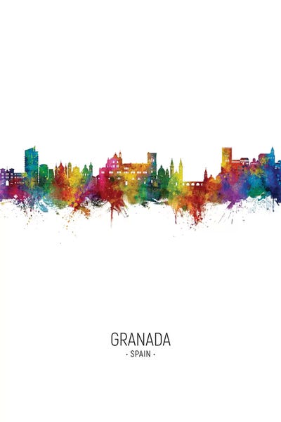 Granada: Granada Spain Skyline Portrait by Michael Tompsett