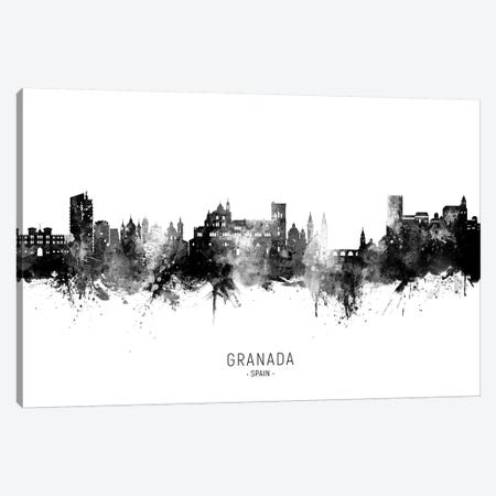 Granada Spain Skyline Name Bw Canvas Print #MTO2764} by Michael Tompsett Canvas Art