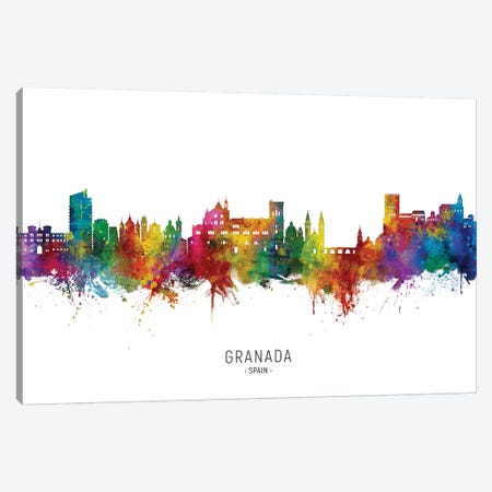 Granada Spain Skyline City Name Canvas Print #MTO2765} by Michael Tompsett Canvas Art