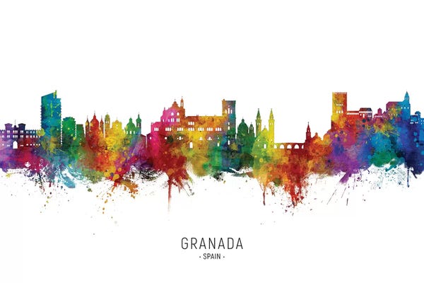 Andalusia: Granada Spain Skyline City Name by Michael Tompsett