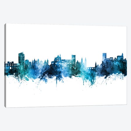 Granada Spain Skyline Blue Teal Canvas Print #MTO2766} by Michael Tompsett Canvas Wall Art