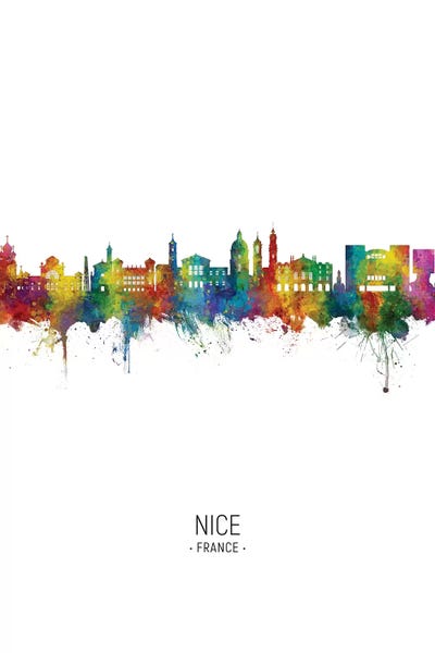 Alpes-de-Haute-Provence: Nice France Skyline Portrait by Michael Tompsett