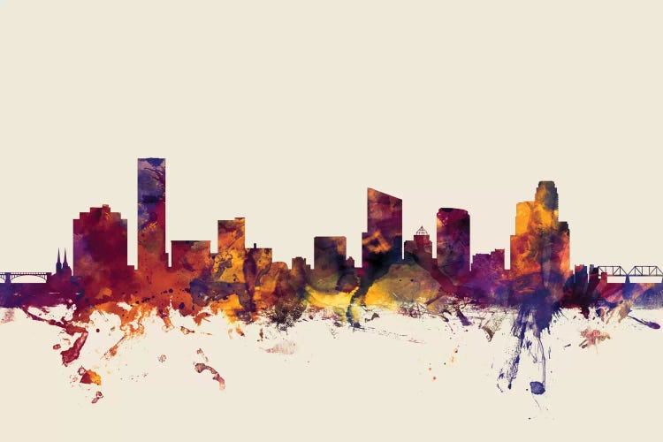 Grand Rapids, Michigan, USA On Beige by Michael Tompsett wall art