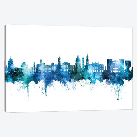 Nice France Skyline Blue Teal Canvas Print #MTO2771} by Michael Tompsett Canvas Artwork
