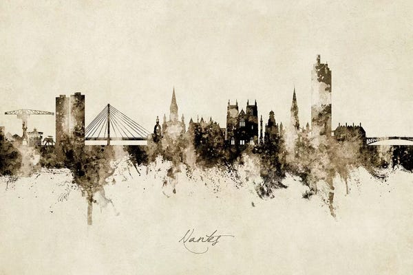 Nantes France Skyline Vintage