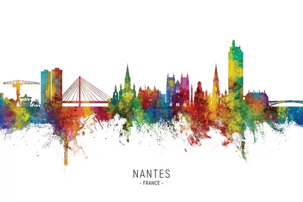 Nantes France Skyline City Name