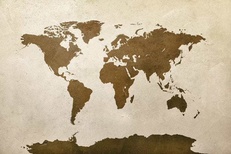 ﻿World Map Brown by Michael Tompsett wall art