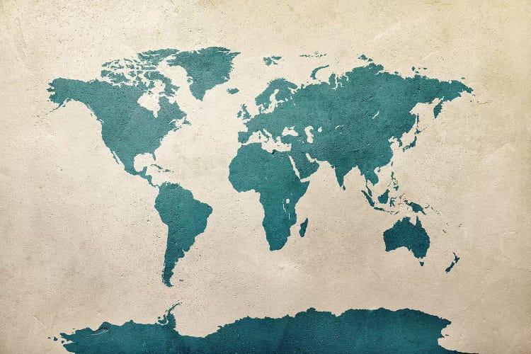 World Map Teal