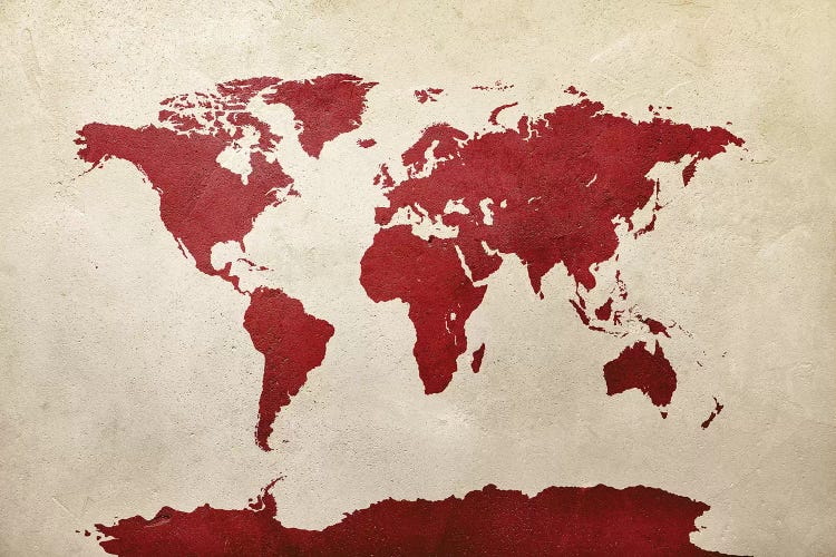 World Map Red by Michael Tompsett wall art