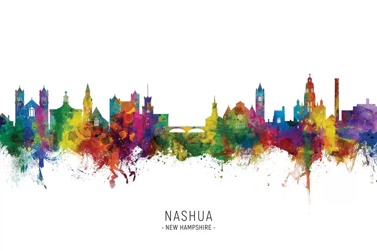 Nashua New Hampshire Skyline City Name