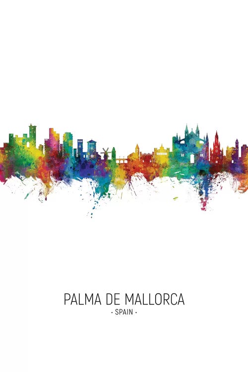 Palma De Mallorca Spain Skyline Portrait