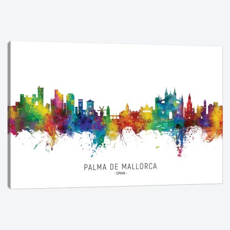 Palma De Mallorca Skyline City Name Canvas Print #MTO2792} by Michael Tompsett Canvas Wall Art