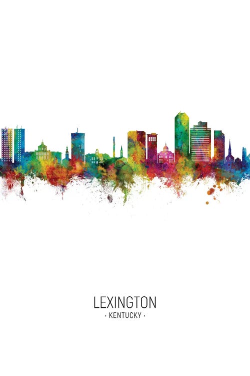 Lexington Kentucky Skyline Portrait by Michael Tompsett wall art