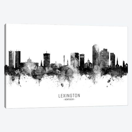 Lexington Kentucky Skyline Name Black And White Canvas Print #MTO2796} by Michael Tompsett Art Print
