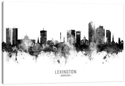 Lexington Kentucky Skyline Name Black And White Canvas Art Print