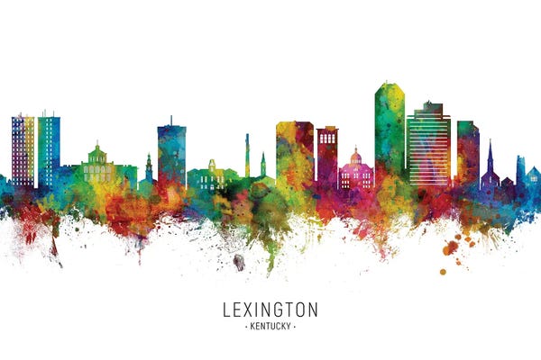 Michael Tompsett: Lexington Kentucky Skyline City Name by Michael Tompsett
