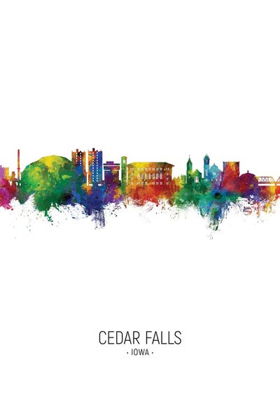 Iowa: Cedar Falls Iowa Skyline Portrait by Michael Tompsett