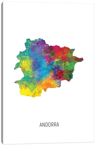 Andorra Map Canvas Art Print