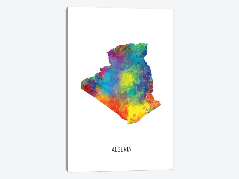 Algeria Map by Michael Tompsett 1-piece Canvas Artwork