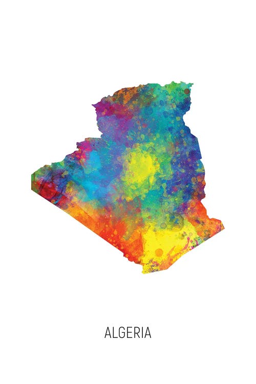 Algeria Map by Michael Tompsett wall art
