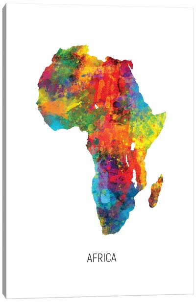 Africa Map Canvas Art Print - Maps