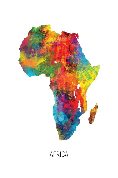 Africa Map Canvas Wall Art by Michael Tompsett | iCanvas