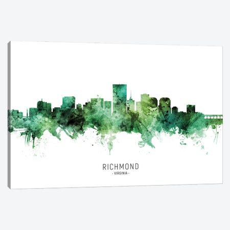 Richmond Virginia Skyline Green Canvas Print #MTO2812} by Michael Tompsett Canvas Print