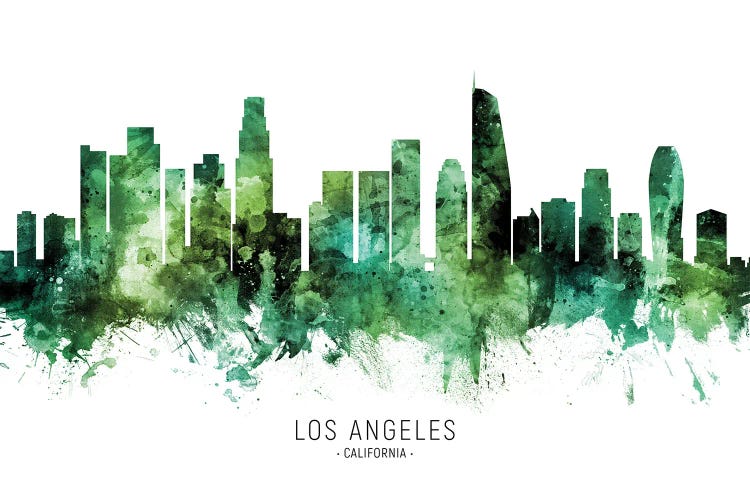 Los Angeles California Skyline Green