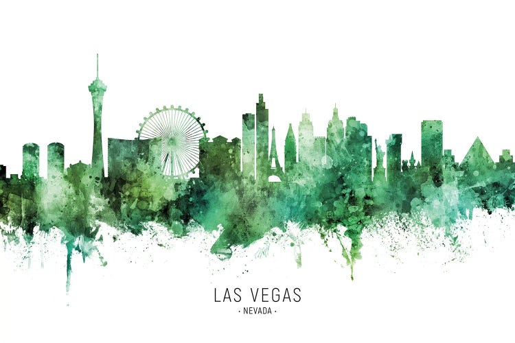 Las Vegas Nevada Skyline Green