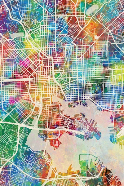 Maryland: Baltimore MD Map Color by Michael Tompsett
