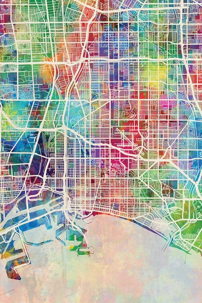 Long Beach CA Map Color
