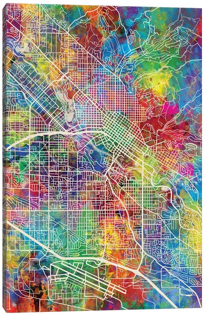 Boise Idaho Map Color Canvas Art Print - Idaho Art