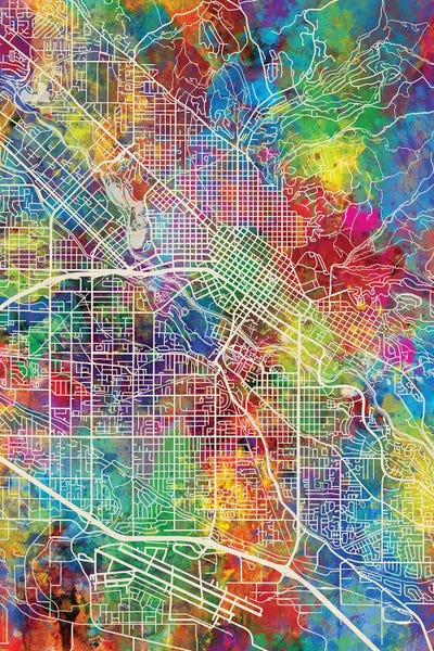 Idaho: Boise Idaho Map Color by Michael Tompsett