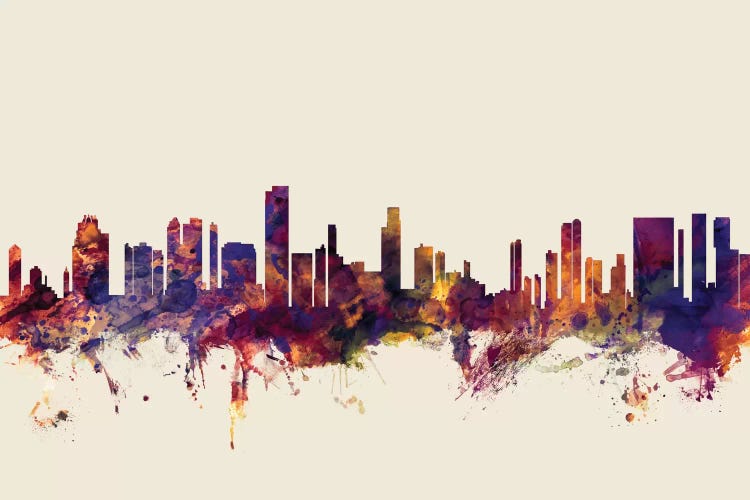 Honolulu, Hawaii, USA On Beige by Michael Tompsett wall art