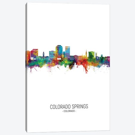 Colorado Springs  Skyline Portrait Canvas Print #MTO2831} by Michael Tompsett Art Print