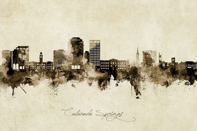 Colorado Springs  Skyline Vintage by Michael Tompsett canvas print