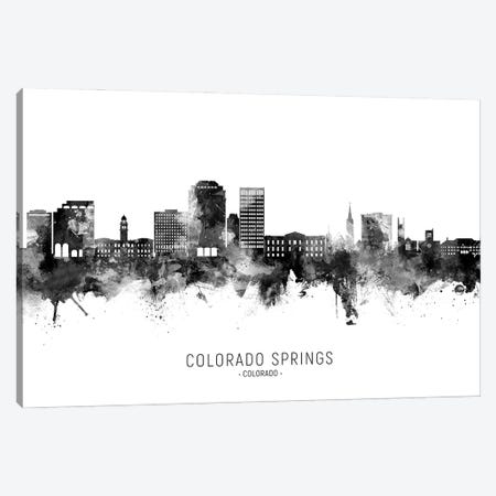 Colorado Springs  Skyline Name BW Canvas Print #MTO2833} by Michael Tompsett Canvas Art Print
