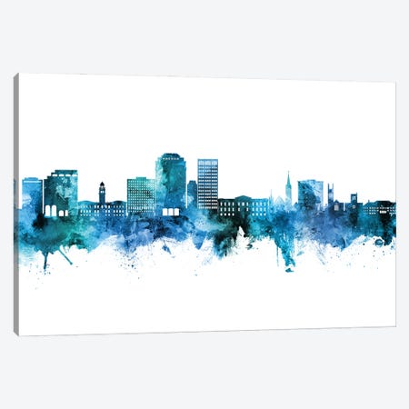 Colorado Springs  Skyline Blue Teal Canvas Print #MTO2835} by Michael Tompsett Canvas Artwork